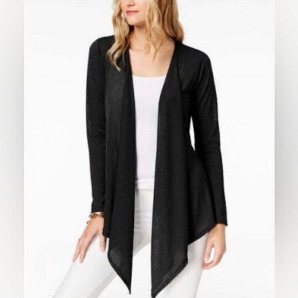 MICHAEL MICHAEL Kors Women's Waterfall Open-front Cardigan Size Small Black